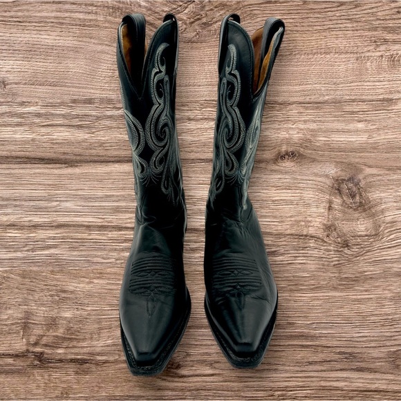 Tony Lama Black Stallion Leather Western Boots - Picture 5 of 11